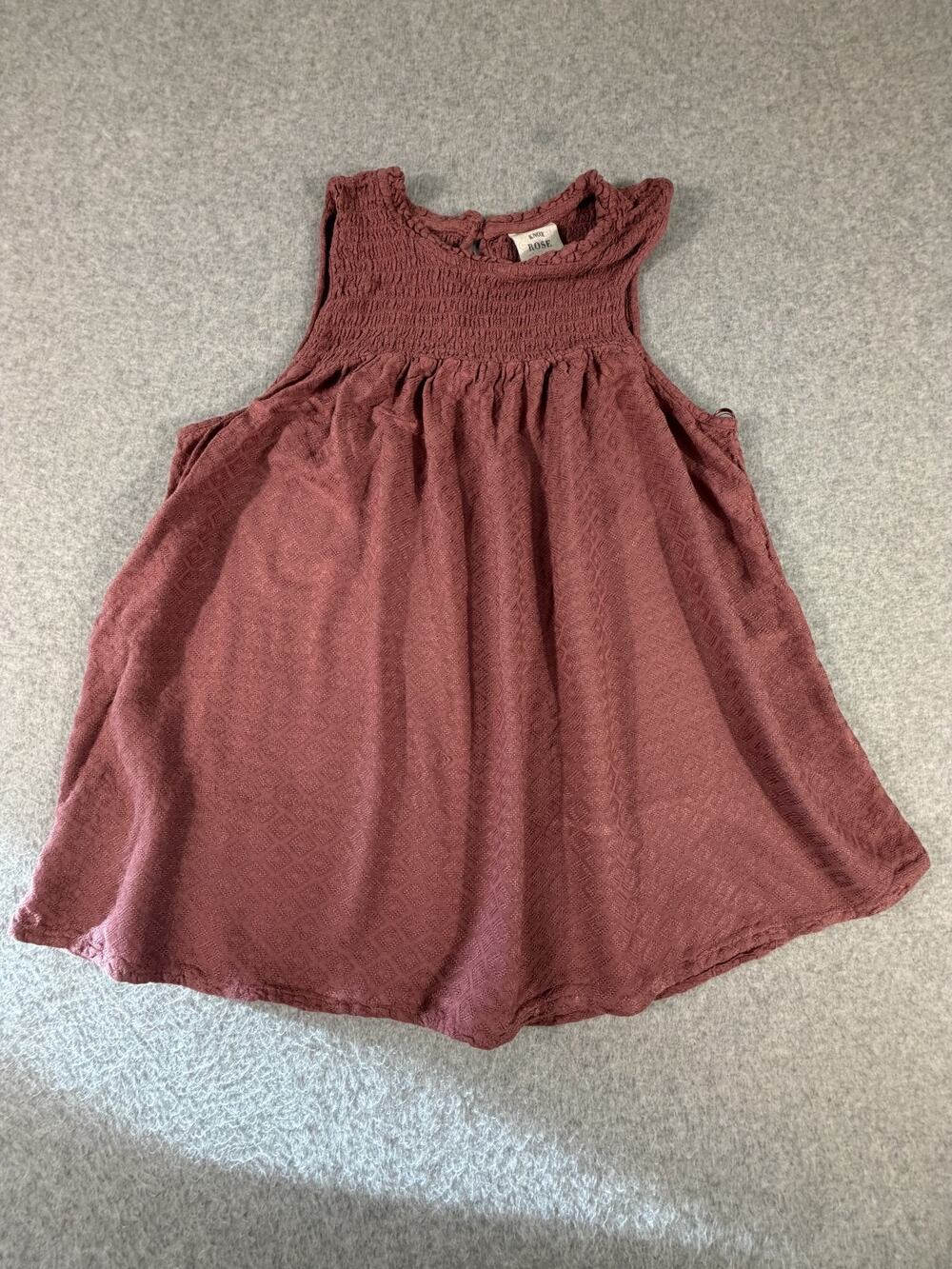 Knox Rose Woven Tank Top, Salmon Color Tank, Size M